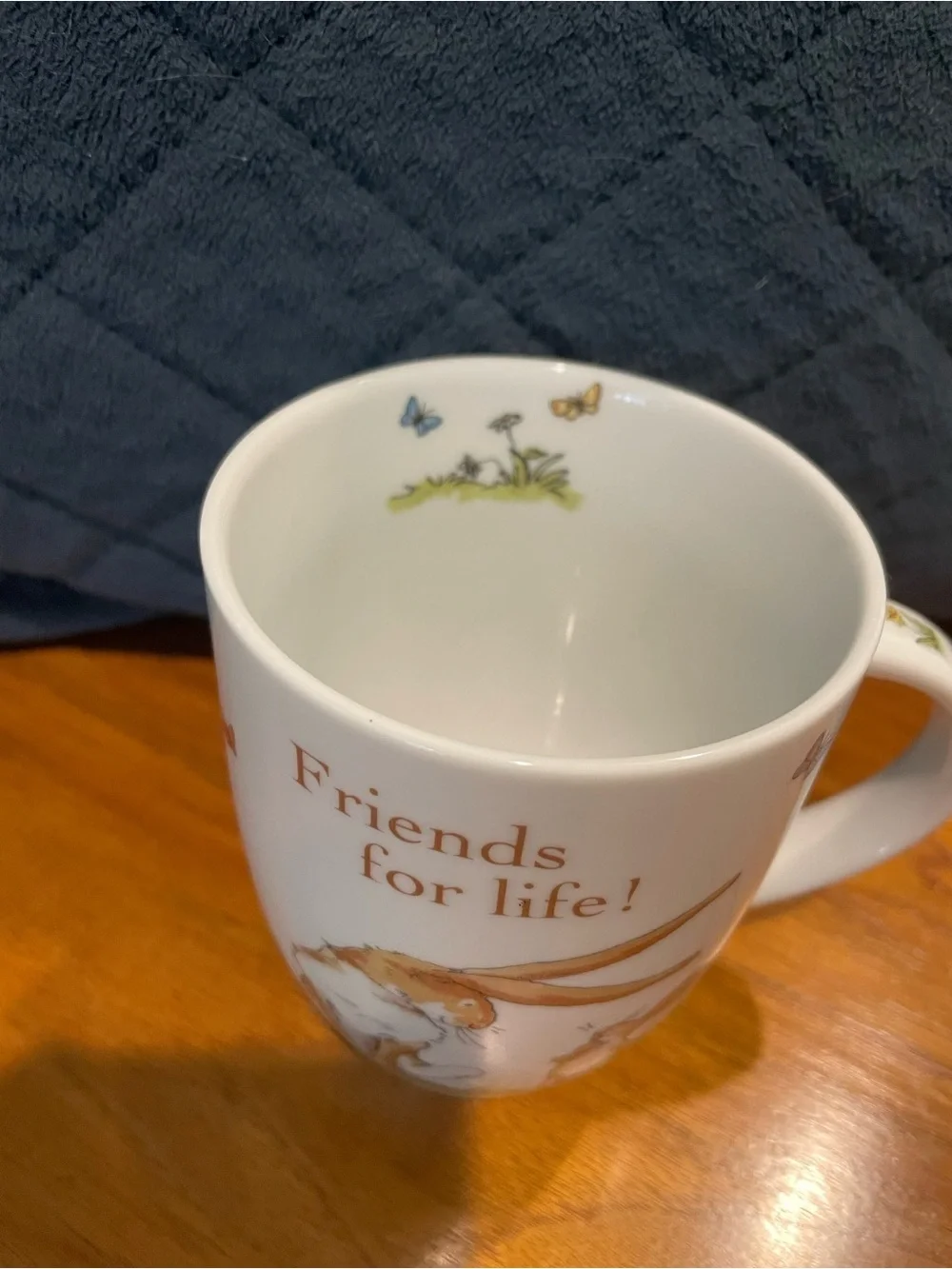 White 'Friends for Life' Ceramic Bunny Mug